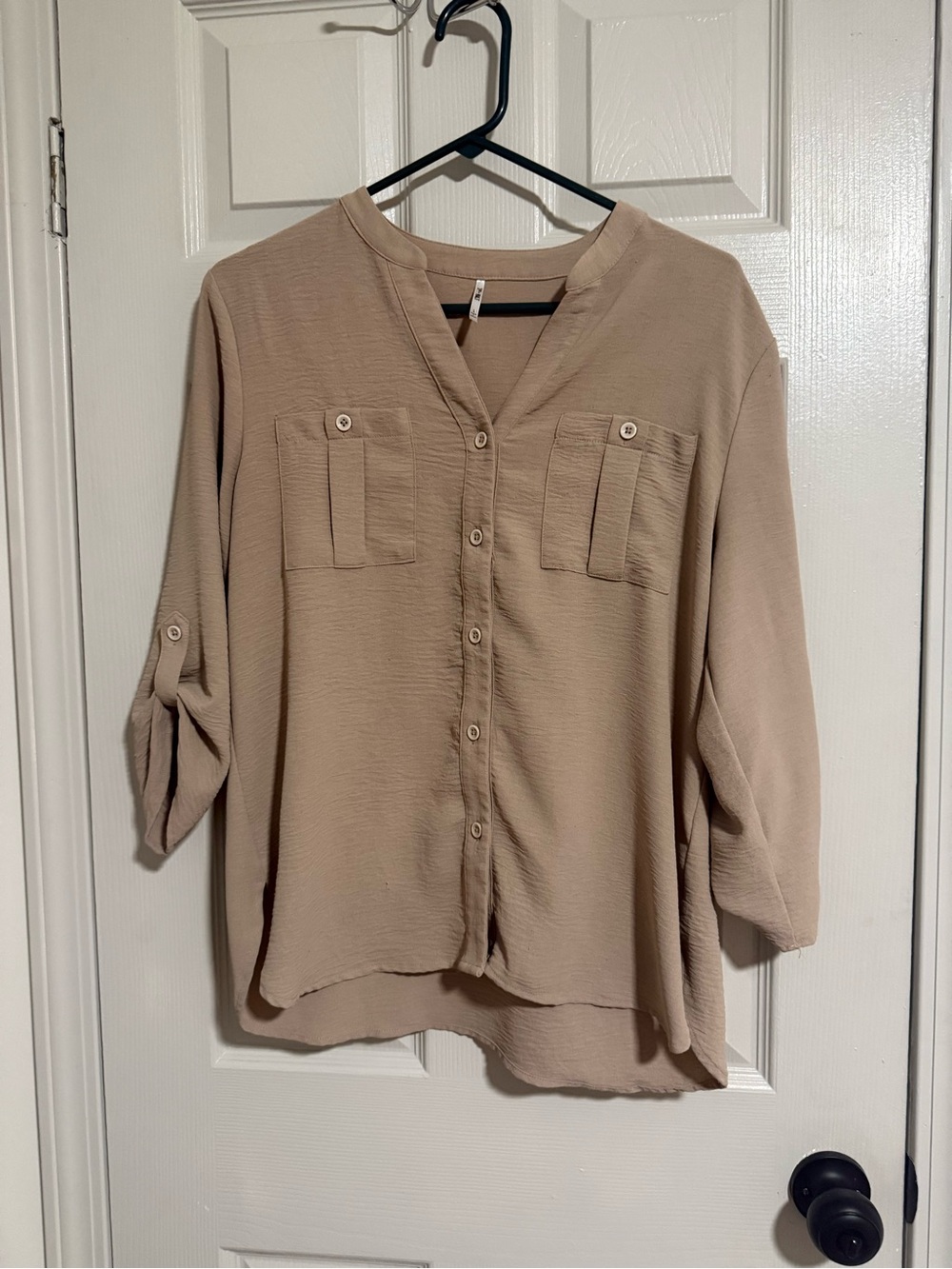 3.1 Phillip Lim Beige Button-Front Blouse